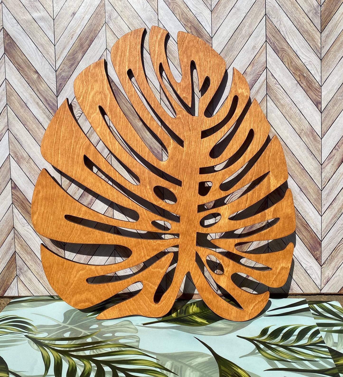 Wooden Charger Plate | Monstera Coasters | Unique Wooden Dining Gift | Monstera Charger Plates