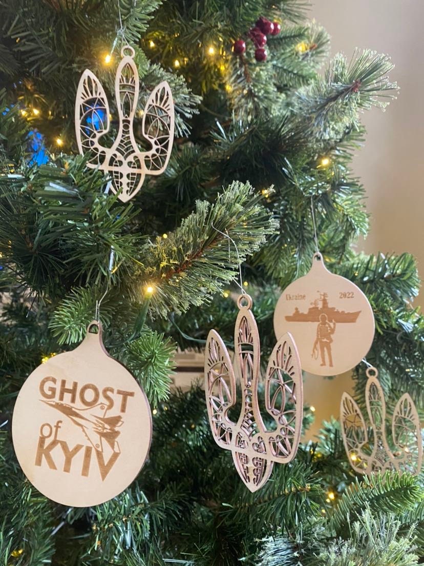 A set of 9 Ukrainian Ornaments - Stand with Ukraine Christmas - Ukraine Christmas