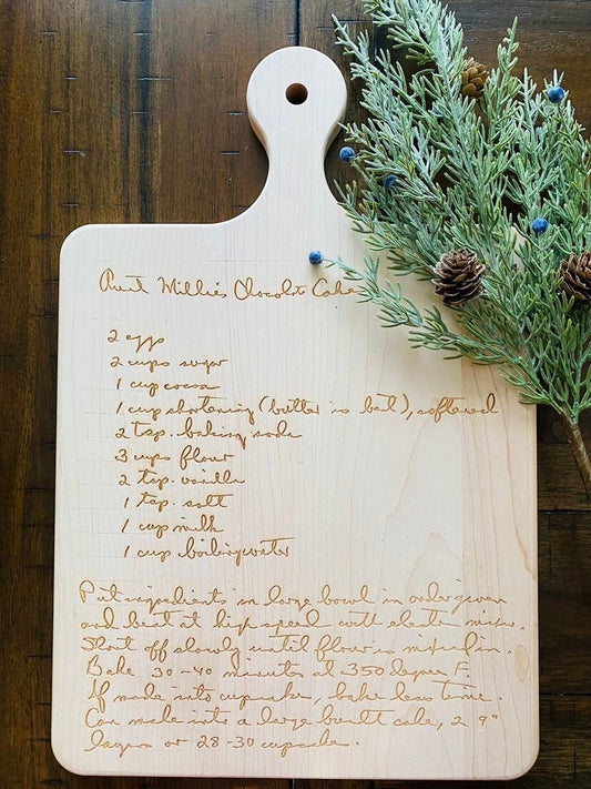 Recipe Cutting Board - Handwritten Recipe Cutting Board - Personalized Family Recipe Cutting Board - Mother's Day Gift